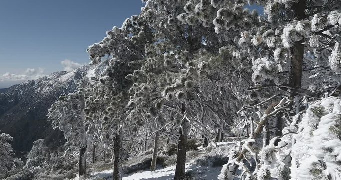 Mountain Snow Aerial view