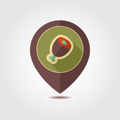 Meat leg vector pin map icon