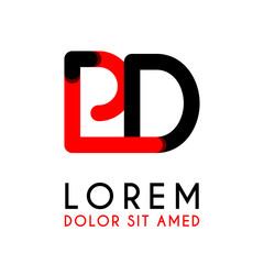 initial Letter PD with red Black and has rounded corners
