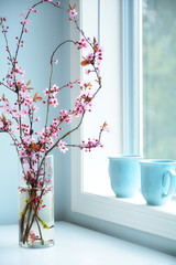 Cherry blossom in vase