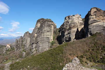 Fototapeta premium Beautiful view of monasteries in Meteora in spring.