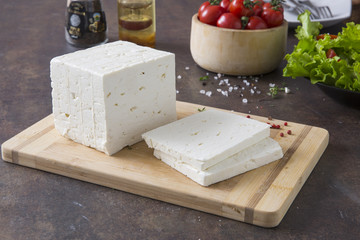 fresh cheese in a rustic setting
