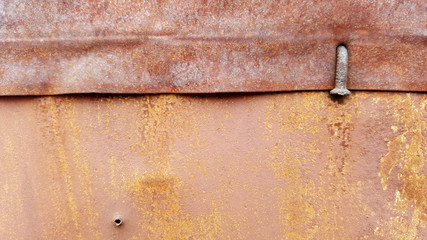 Old sheet of iron covered with rust 