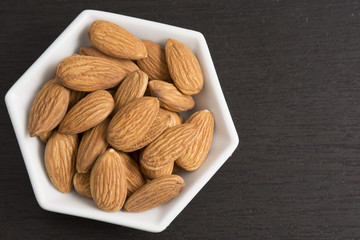 Fresh almonds, (Prunus dulcis)
