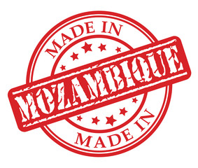 Made in Mozambique red rubber stamp illustration vector on white background