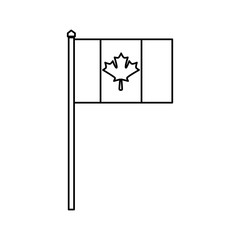 canadian symbol national flag with maple leaf in the pole