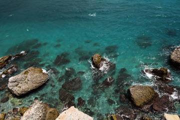 Fototapeta na wymiar Blue sea with rocks