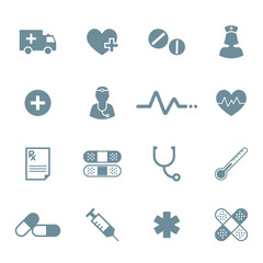 Medical and pharmaceutical icon set in vector format