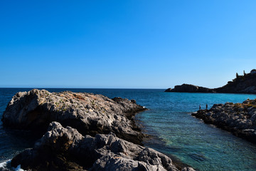 View of the sea with rocks