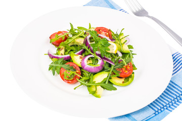 Useful salads with avocado and fresh vegetables. The concept of healthy diet