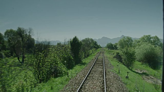 A video shot of a trainride