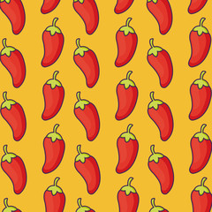 red chilis background, colorful design. vector illustration