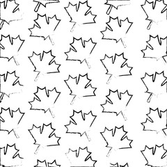 pattern maple leaves natural decoration vector illustration sketch