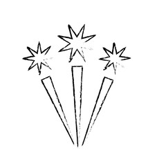 fireworks lights stars celebration image vector illustration sketch