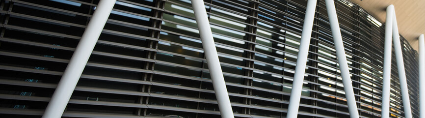 Obraz premium abstract elegance seamless beige and brown pattern of slate stone block wall texture for background and wallpaper, big and wide modern stone wall