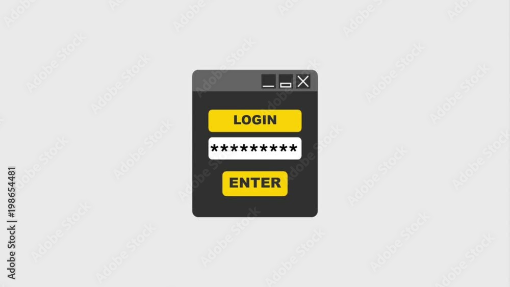 Poster cyber security technology website login password enter animation hd