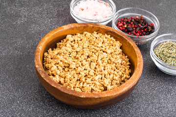 Soy texturate, minced meat