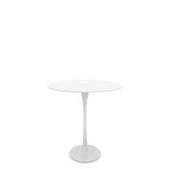 Table on a long leg. There is free space for your design. White isolated background