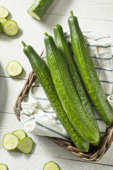 Healthy Organic Green English Cucumbers
