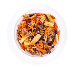 Chinese mix of vegetables with soybean sprouts, bamboo shoots