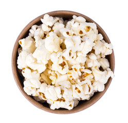 Popcorn in brown paper cup