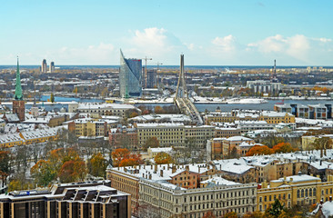 Panoramic view of Riga city, the capital of Latvia