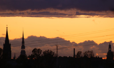 Panoramic view of Riga city, the capital of Latvia