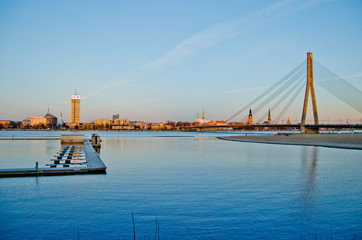 Fototapeta premium Panoramic view of Riga city, the capital of Latvia