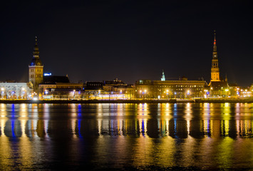 Obraz premium Panoramic view of Riga city, the capital of Latvia