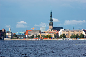 Fototapeta premium Panoramic view of Riga city, the capital of Latvia