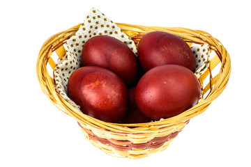Obraz premium Red painted eggs as symbol of the holiday of Easter
