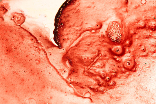 Red dirty traces of macro, photo