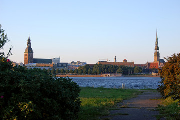 Fototapeta premium Panoramic view of Riga city, the capital of Latvia