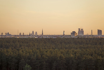 Fototapeta premium Panoramic view of Riga city, the capital of Latvia