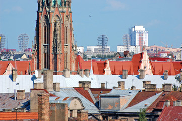 Obraz premium Panoramic view of Riga city, the capital of Latvia
