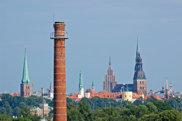 Obraz premium Panoramic view of Riga city, the capital of Latvia