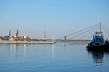 Panoramic view of Riga city, the capital of Latvia