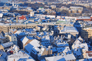 Panoramic view of Riga city, the capital of Latvia