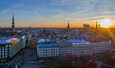 Fototapeta premium Panoramic view of Riga city, the capital of Latvia