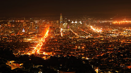 San Francisco, California scene at night