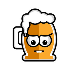 Sad beer cartoon character