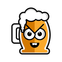Angry beer cartoon character