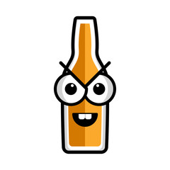 Angry beer cartoon character