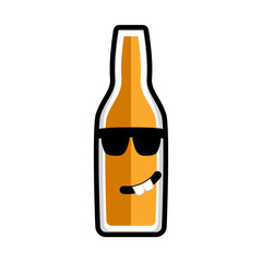 Happy beer cartoon character