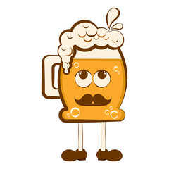 Vintage happy beer cartoon character