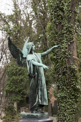 Historic Sculpture from the mystery old Prague Cemetery, Czech Republic