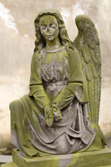 Historic Sculpture from the mystery old Prague Cemetery, Czech Republic
