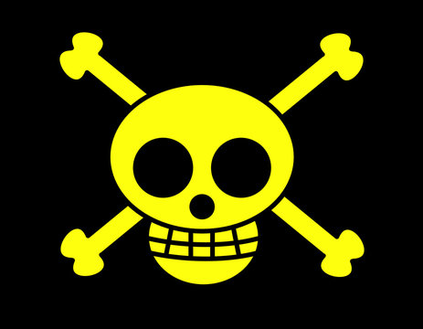 海賊旗(ドクロ黄)