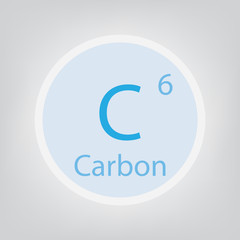 Carbon C chemical element icon- vector illustration