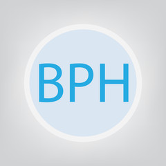 BPH (Benign Prostatic Hyperplasia) acronym- vector illustration